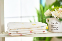 Baby bath towel square cotton absorbent childrens bath towel baby gauze quilt three-layer thin cotton wrap blanket