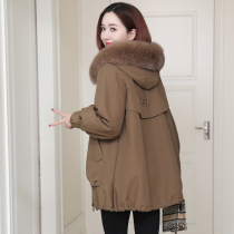 Zqqz Parker Coat Women's Middle School Long 2021 New Fox Hair Collar Rex Rabbit Hair Liner Fur Coat 733