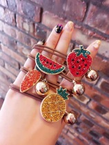 South Korea East Gate hair rope cute radish strawberry head rope Czech diamond skin band Ponytail fruit Net red Hairband