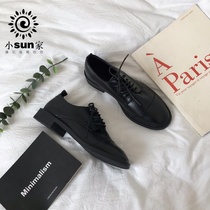 Korea ins vintage black little leather shoes student Joker ulzzang British casual single shoe tide 2021 New