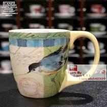American original single LANG small number with iron cup Latte milk special painted with hand cup little Mark coffee cup flower peacock