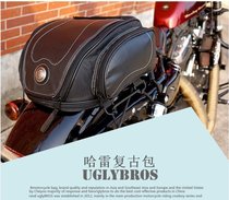 uglyUROS Motorcycle retro back seat bag Harley Back seat bag Harley 883 modified bag Tail bag Backpack