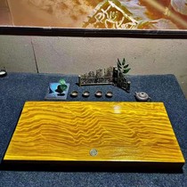 Whole Gold Silk Nanwood Tea Tray Root Carved Solid Wood Rectangular Home Natural Gold Zhanglog Drain Tea Sea Big