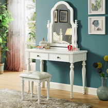 American solid wood multifunctional dressing table simple modern white dressing table bedroom small apartment mini dressing table