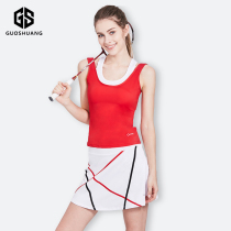  Badminton suit womens summer sleeveless sports vest tennis suit suit sexy top anti-light short skirt quick-drying clothes