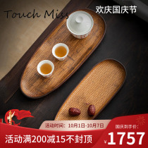 TOUCH MISS dry bubble plate heavy bamboo small tea tray household Japanese tea tray simple bamboo pot tea set tray