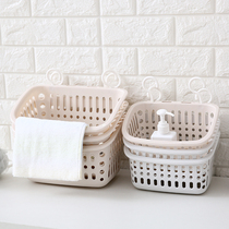 Adhesive hook hanging basket kitchen hanging basket toilet bathroom cosmetics storage basket plastic basket storage basket