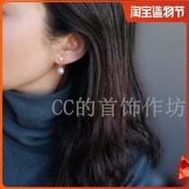No ear pierced new female freshwater is round pearl original hand-made mosquito coil plate simple and versatile painless ear clip