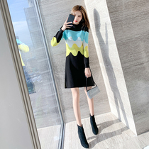 Autumn 2021 new womens knitted dress long with coat winter skirt spring and autumn dress childrens foreign style