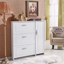 European-style white painted shoe cabinet door entrance ultra-thin dump cabinet 19 26cm simple modern assembly foyer cabinet