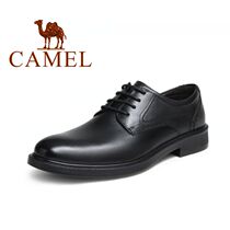Camel leather shoes mens leather brand autumn business dress soft bottom soft leather British youth mens shoes trendy shoes