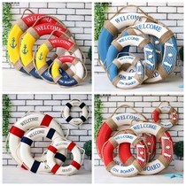 Mediterranean home decoration Creative home bar decoration Lifebuoy Swimming circle Ocean style wall decoration ornaments props