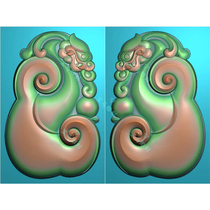 Jade Sculpture Dragon head Glossy Glossy pendant oval Lucid Glossy dragon head imitation ancient floras finely carved picture Ruyi machine sculptures