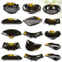 High-end Dense Amines Imitation Porcelain Tableware Hotel Restaurant Hotpot Dishes Day Style Sushi Pan Profiled Creative Irregular Vegetable Dish