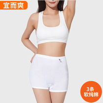 Yiershuang Large Size Loose Flat Leg Pants Ladies Cotton High Waist Comfortable Antibacterial Mom Cotton White Panties Triangle