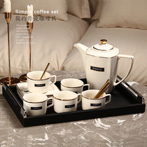 European modern simple small luxury bone China living room coffee cup set Afternoon tea cup with household with tray