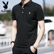 Flower Playboy Business Pure Cotton Polo Shirt Summer Thin men short sleeve t-shirt new mens body blouses