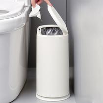 Push-type sorting trash can Household large living room toilet toilet with lid crevice garbage tube Toilet paper basket