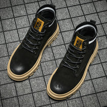 Martin boots male high-help autumn and winter warm-up work desert short boots British wind Joker inside the trend Korean version of boots