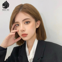 Wig womens short hair summer natural bobo head styling temperament face repair and age reduction medium short straight hair simulation full headgear