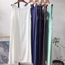 2022 Summer new womens dress sleeveless bottom pure cotton silk Art Nets loose harness vest one-piece dress