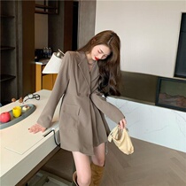 2021 Spring new design sensation Fashion foreign pistachic dress Temperament Long Sleeve Suits dress Dress Damp