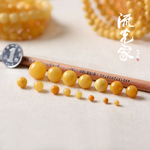 Streamer Home 3-15mm old beeswax chicken oil yellow round beads scattered beads waist beads Buddha head tee tee can produce certificate