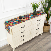 100 hitch national wind entrance to the family door shoe cabinet cover cloth cotton linen waterproof anti-scraping table cloth rectangular TV cabinet Gaib