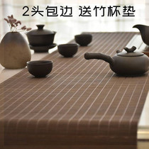 Bamboo sign table flag set Incense Road tablecloth hand-decorated bamboo filter tea tablecloth dry bubble fine bamboo medium