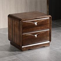 New Chinese style black walnut all solid wood storage bedroom complete storage simple modern Nordic childrens room bedside cabinet
