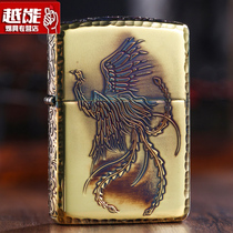 Original lighter zippo New smoked gold four-sided Tang grass flower rebirth Phoenix limited ZP