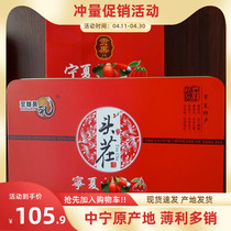 Large grain stubble head stubble Zhengzong Zhongning red medlar Ningxia special products Gou 500 gr iron boxed to Zun Hao Lilly New stock