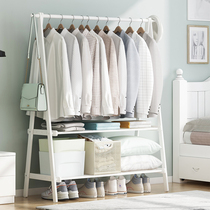 Folding clothes hat rack floor hanging clothes hanger minimalist modern indoor solid wood bedroom home clothes rack of clothes rack