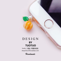 New cute little pumpkin phone anti-dust plug headphone pendant iphone charging outlet type suitable for Apple 13