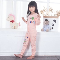 Children conjoined pajamas spring and autumn long sleeves to love belly cartoon CUHK boy pure cotton boy thin girl 2-10 years old