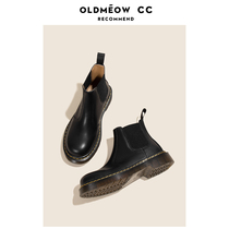 Old meows shop real leather gush Martin boots womens wave 2022 new Inn Wind retro Chelsea short boots