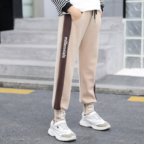 Girls  pants Spring and Autumn childrens Western style pure cotton fashion sanitary pants Big childrens spring girls wear sports thin trousers