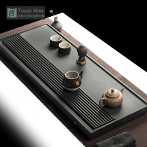Touch Miss natural whole piece of Wujin Stone tea tray home Japanese dry bubble tea table simple stone tea tea set
