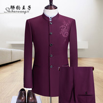 Zhongshan suit suit male youth self-cultivation Chinese groom banquet dress performance Chinese collar suit Chinese style