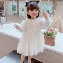 Fluffy dress girl tutu South Korean dress spring 2022 new children The childrens Ocean Gas Fairy Skirt Princess Dress