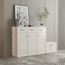 American light and luxurious solid wood shoe cabinet for door opening modern minimalist large capacity shoe cabinet in door changing shoes stool combined whole dress