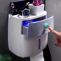 Toilet paper towel rack toilet toilet hanging box waterproof wall-mounted roll paper hand box non-perforated toilet paper box