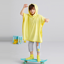 Adoring children boys and girls summer Spongebob unisex joint cartoon hooded bathrobe