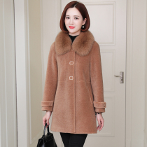zqqz cashmere coat women long fox fur collar 2020 winter New Fashion wool fur coat D280