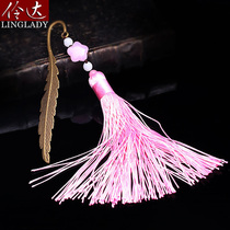Lingda handmade beaded bookmarks hairpin two use niche design sense ancient style tassel decorations dark fragrance light Yuanning