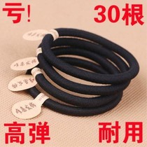 Korean hair rope thick high elastic seamless Hairband black tie hair rubber band with label head rope hair accessories (