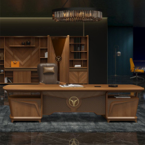 Modern high-end solid wood presidents table boss office table and chairs composition office furniture walnuts uginwood custom