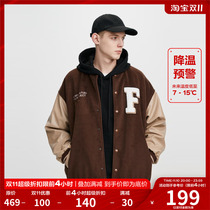 FPA coffee color retro embroidered baseball uniform Guochao brand American loose jacket vintage spring and autumn jacket jacket men