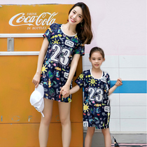 Korean version of the childrens swimsuit Girl bikini swimsuit Girl swimsuit Middle child student parent-child swimsuit Mother and daughter