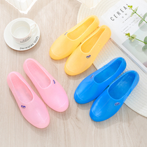 Non-slip Water Shoes Working Rain Shoes Women Summer Shallow Mouth Kitchen All Season Plastic Crystal Soft Bottom Laude Jelly Low Heel Rain Boots